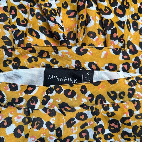 MINKPINK Orange and Pink Pleated Flowy Mini Skirt, EUC - Picture 4 of 5
